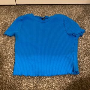 Blue SHEIN ribbed crop top